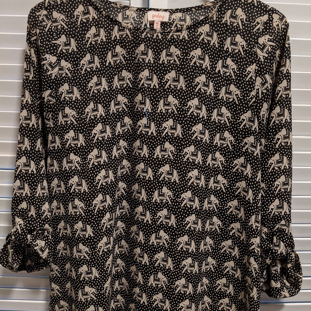 Stitch fix Pixley blouse with elephant pattern